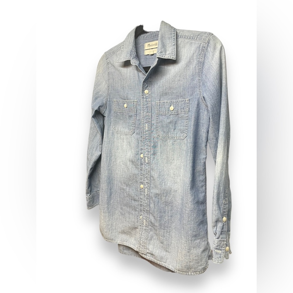 Madewell Slim Women’s Denim Button Up Blue Long Sleeve